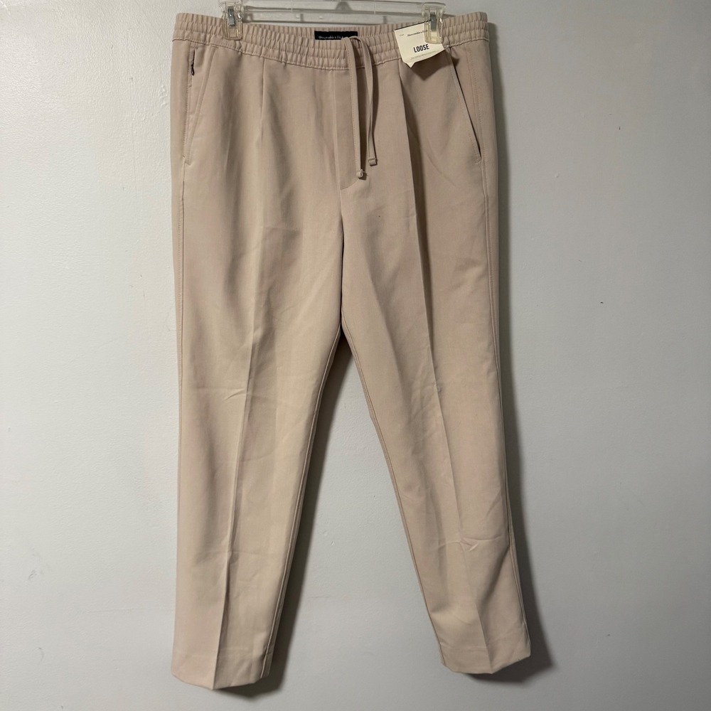 Abercrombie & Fitch Loose Beige Tan Drawstring Waist Pants Womens XL Long‎